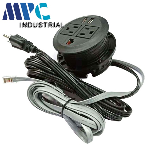 U.S. Multifunctional Office Desk Bedside Bookcase Power Strip USB Power Furniture Socket American UL Furniture Socket