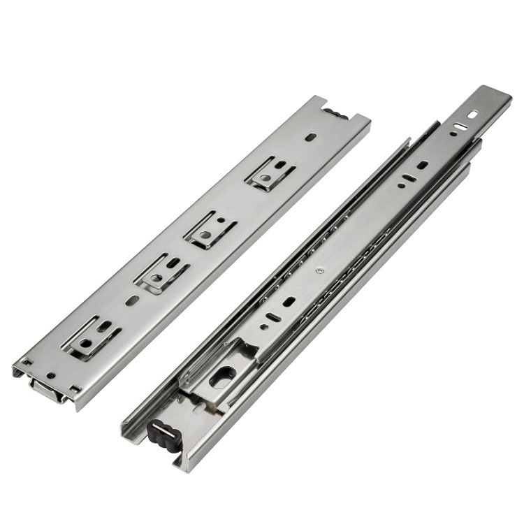 3-section steel ball drawer Furniture slide rail Three-section drawer guide Quiet three-section slide drawer rail