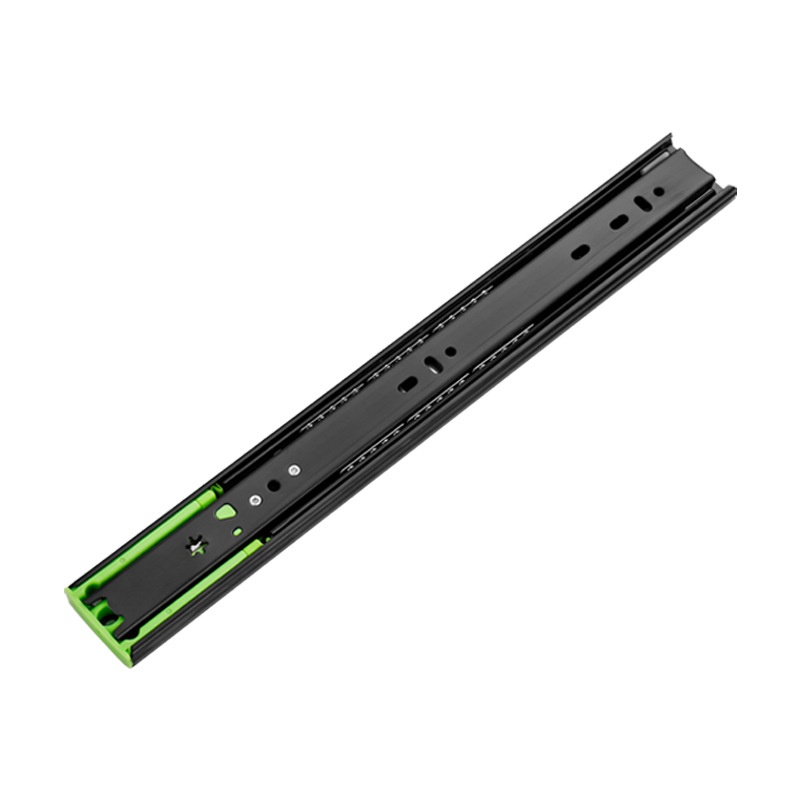 Drawer slide rail track threesection rail damped cushioned ball closet