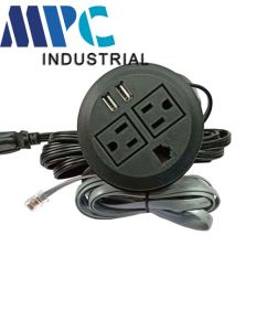 U.S. Multifunctional Office Desk Bedside Bookcase Power Strip USB Power Furniture Socket American UL Furniture Socket