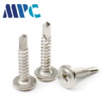 410 stainless steel round head with cushion self-drilling screw cross with dovetail self-drilling screw M4.2 large flat head drill