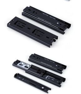 3-section steel ball drawer Furniture slide rail Three-section drawer guide Quiet three-section slide drawer rail